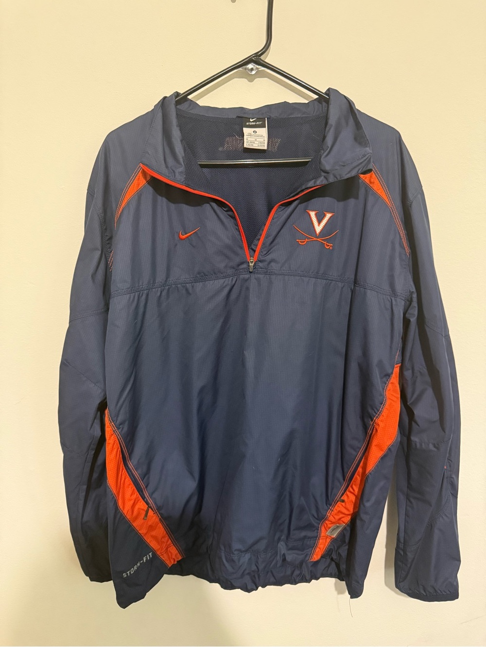 Virginia Nike Men’s Navy and Orange UVA Windbreaker Pullover